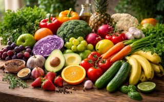 fruits-legumes-table-bois-rustique