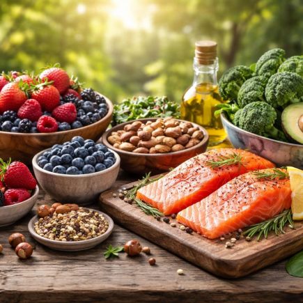 table-aliments-frais-noix-legumes-soleil