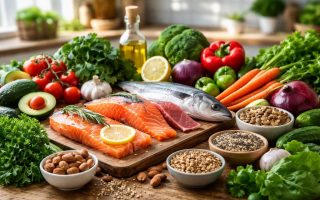 legumes-poissons-noix-table-bois