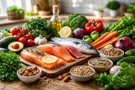 legumes-poissons-noix-table-bois