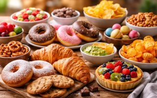 patisseries-snacks-sucre-sale-table-bois