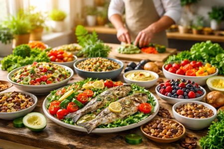 table-plats-colores-cuisine-ensoleillee