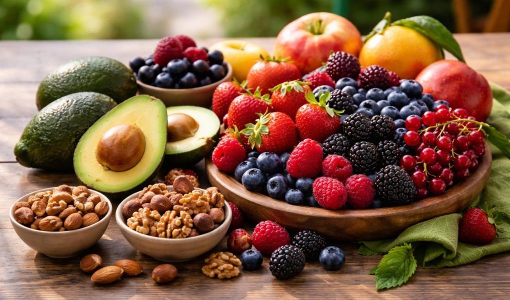 fruits-frais-table-bois-textures