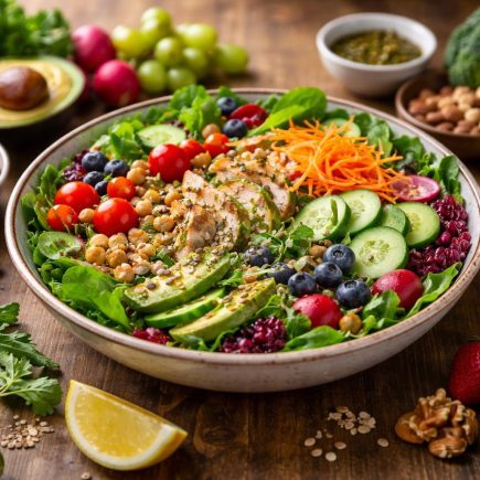 table-bois-salade-legumes-fruits