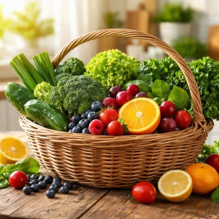 panier-legumes-fruits-table-bois